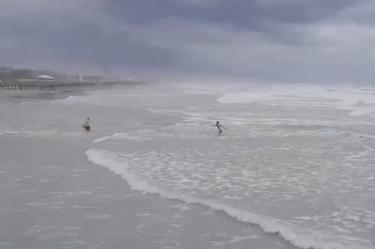 VIDEO: Hombre se mete a una playa de Tampico, pese a la alerta por 'Alberto'