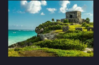Ruinas arquológicas en la costa de Tulum