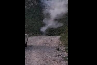 Derrumbe en el cerro Juárez, de Hidalgo
