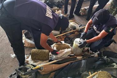 Cargamento mariguana asegurado por la Marina en Veracruz