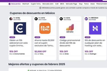Pie de foto: Homepage MEGAdescuentos