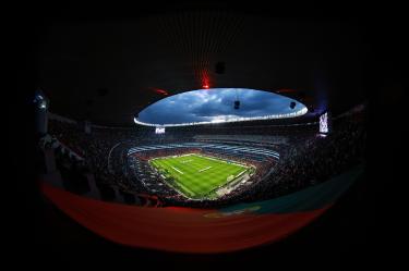 Panorámica del Estadio Banorte durante el México Vs Portugal desde la zona de los nuevos palcos de transmisión.