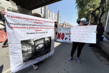 Integrantes del Frente por la Defensa de los Derechos de los Pueblos y Barrios del Anáhuac