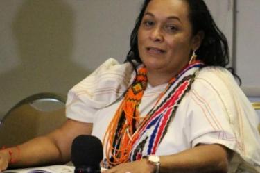 La embajadora colombiana en La Paz, Elizabeth García
