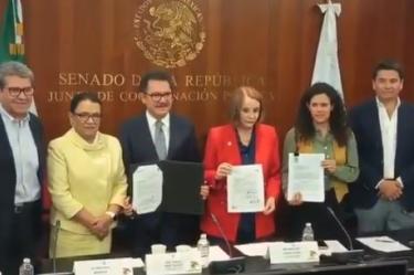 La secretaria de Gobernación, Rosa Icela Rodríguez, en el Senado