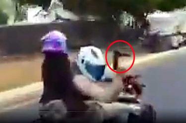 Motociclista accionando un arma de fuego en avenida Reforma den la CDMX.