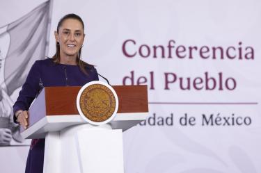 Sheinbaum en su conferencia matutina del viernes 22 de mayo de 2026.