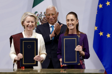 La presidenta Claudia Sheinbaum y la presidenta de la Comisión Europea, Ursula von der Leyen.