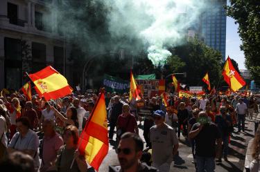 Miles de manifestantes recorrieron el centro de Madrid durante la “Marcha por la Dignidad”.