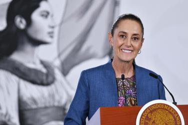 La presidenta Claudia Sheinbaum en su mañanera de ese miércoles 27 de mayo de 2026