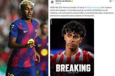 Atlético de Madrid ironiza con el fichaje de Lamine Yamal tras la intención de Barcelona para hacerse de Julián Álvarez.