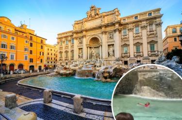 Mujer entra a nadar a la Fontana di Trevi y genera críticas en redes sociales