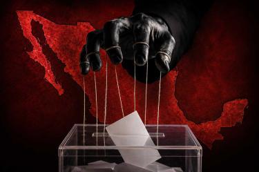 Ilustración sobre injerencia extranjera en elecciones en México.