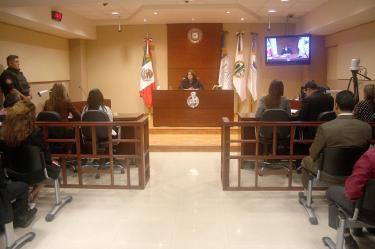 Aspecto de una sala de juicios orales.
