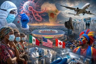 Ilustración sobre el ébola y el Mundial 2026.