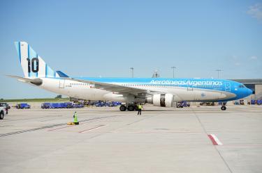 Argentina aterrizó este domingo en Kansas City.