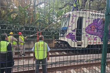 Una falla en el cableado del Tren Ligero dejó fuera de servicio el tramo Estadio Azteca a Xochimilco.