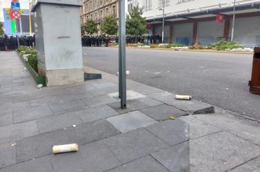SSC reporta un manifestante herido tras lanzamiento de cohetones