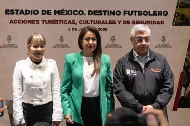 Ciudad de México a 2 de junio de 2026. Se presentó esta mañana el proyecto Estadio de México con el cual se busca promover el turismo en la entidad. Foto: Alejandro Aguilar