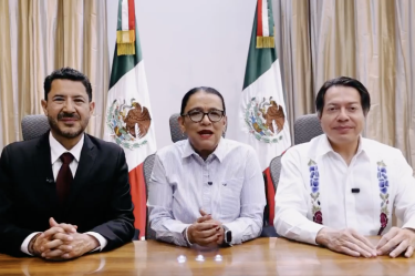 La secretaria de Gobernación, Rosa Icela Rodríguez, acompañada por el secretario de Educación, Mario Delgado, y el director general del ISSSTE, Marti Batres, confirmó que las conversaciones iniciadas este día continuarán mañana en la misma sede.