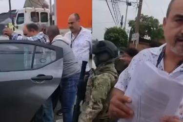 Momento de la detención de Isidoro Valencia, un comerciante conocido por vender elotes