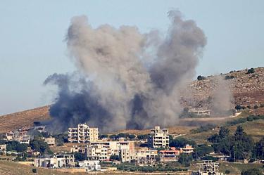 Destrucción en Líbano tras un ataque con misiles por parte de Israel.