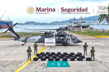 La Secretaría de Marina aseguró 29 bultos con aproximadamente 1.36 toneladas de cocaína