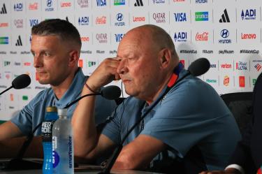 Miroslav Koubek, entrenador de la Selección de República Checa ofreció la primera conferencia de prensa en Guadalajara.