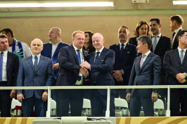 Gianni Infantino se hizo presente en los partidos de México Vs Sudáfrica y Corea del Sur Vs Chequia en el mismo día.