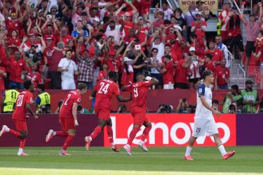 Cyle Larin celebra su primer gol en el Mundial 2026 con Canadá
