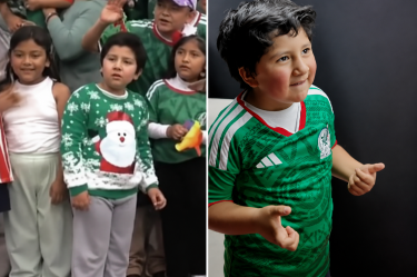 Santi recibió una camiseta de la Selección Mexicana.