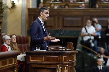 Pedro Sánchez, presidente del gobierno de España, comparenciendo ante el Congreso.