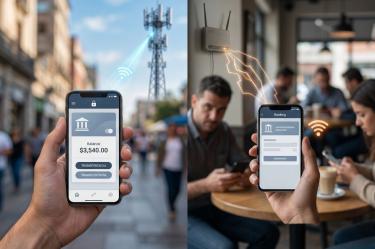 ¿Es más seguro usar datos móviles o WiFi para las apps del banco?