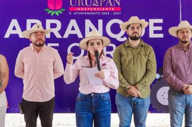 Grecia Quiroz García, alcaldesa de Uruapan, reclamó que la presidenta no visite el municipio.