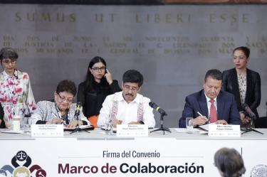 El ministro presidente Hugo Aguilar Ortiz informó que la SCJN evalúa el Sistema de Justicia Penal Acusatorio y revisa la prisión preventiva junto a la FGR.