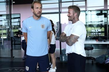 David Beckham se hizo presente en el entranamiento de Inglaterra en Miami