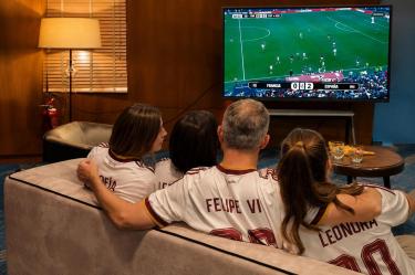 La familia real, aficionados de corazón.