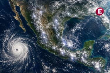 Tormenta tropical Elida en el océano Pacífico frente a México, con nubosidad y lluvias sobre gran parte del país.