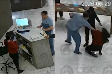 En el video se escucha al sujeto lanzar diversas amenazas e insultos antes de arrebatarle sus celulares