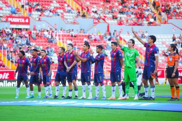 Jugadores del Atlante en su primer partido de Liga MX en el Apetura 2026.