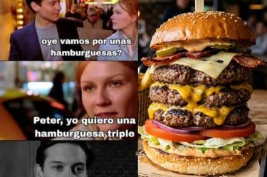 Hamburguesa triple, el nuevo meme en redes.