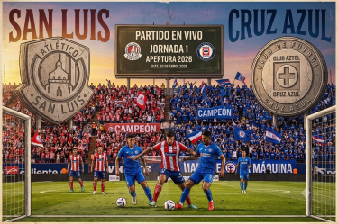 Atlético San Luis se mide a Cruz Azul en el Estadio Libertad Financiera durante la Jornada 1 del Apertura 2026 en la Liga MX.
