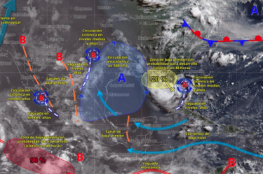 La Tormenta Tropical Elida se debilita mar adentro; el SMN prevé lluvias intensas y temperaturas extremas en varias regiones del país.