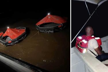 Rescate de personas por Ferry que volcó en Guyana.