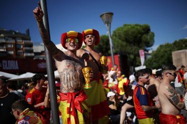 Aficionados de España a instantes de que comience la Final de la Copa Mundial de la FIFA 2026.