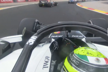 La pieza que golpeó al coche de Sergio Pérez en la carrera de Bélgica.