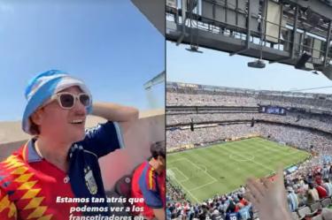 Luisito Comunica reaccionó con humor al descubrir que sus lugares estaban en la última fila del estadio.
