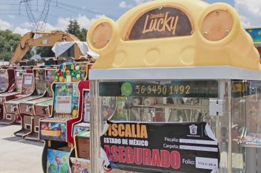 Las autoridades encontraron estas máquinas tragamonedas en locales e incluso en seis plazas comerciales en Toluca, Cuautitlán Izcalli o Tlalnepantla