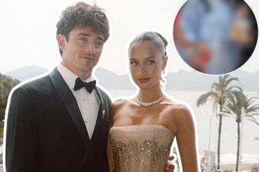Alexandra Saint Mleux apareció junto a Charles Leclerc en el GP de Hungría con un look que dejó al descubierto su embarazo.