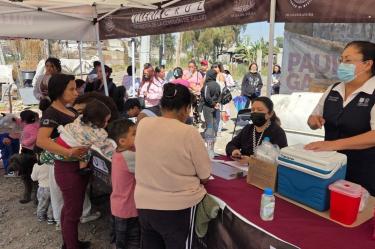 Valeria Cruz organizó en febrero una campaña de vacunación contra el sarampión en Iztapalapa, pero los módulos tenían su nombre.